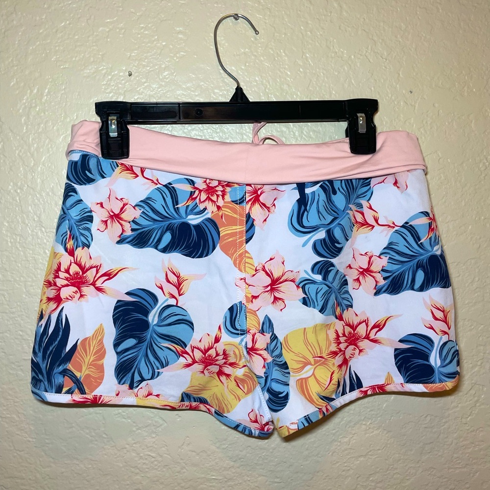 Roxy Endless Summer Girls XL 14 Beautiful Mind Board-short Hawaiian Flower swim
